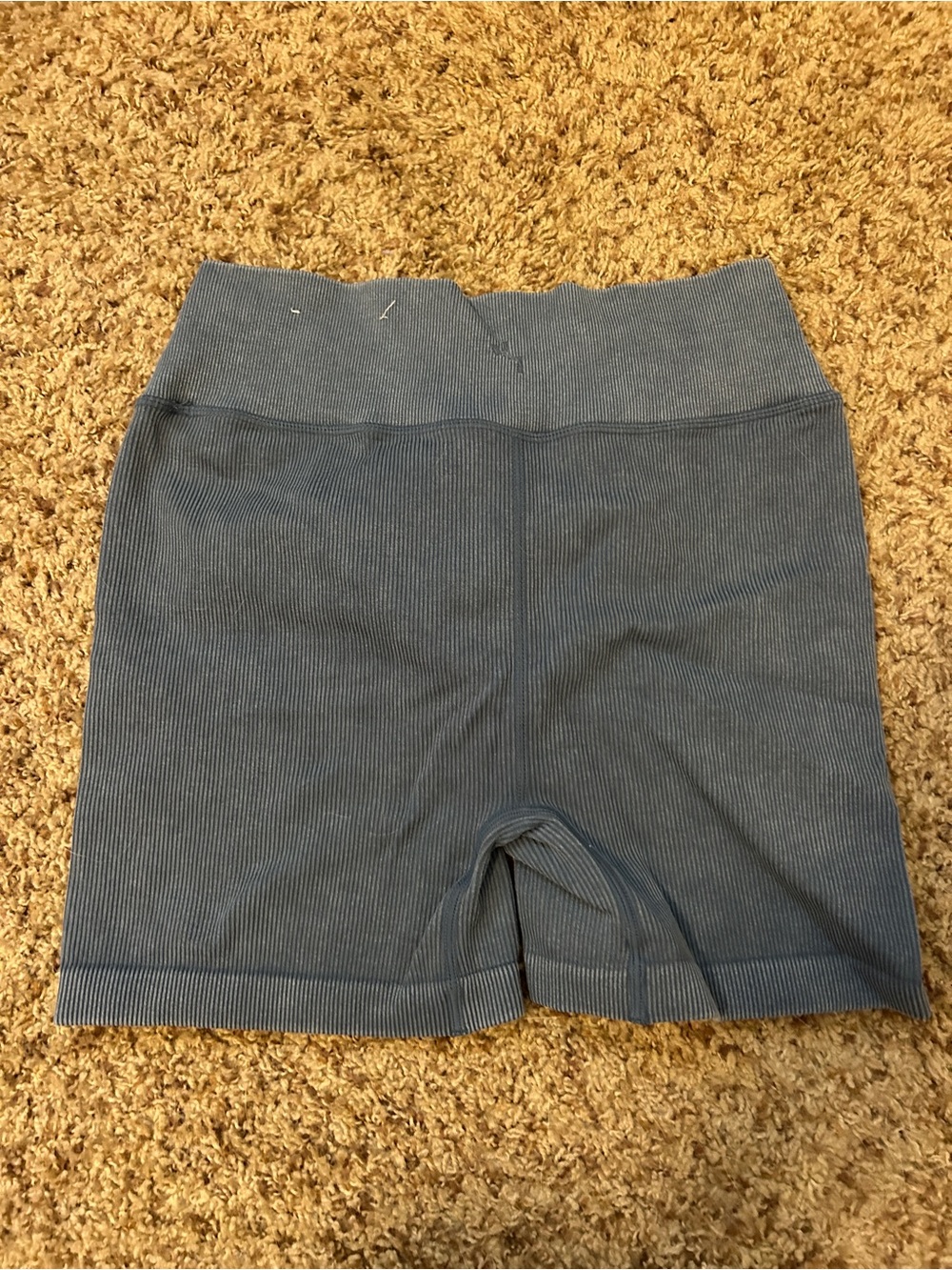 JoyLab Ribbed High-Waist Bike Shorts - Slate Blue and Tan. Can be sold seperate - Picture 2 of 7